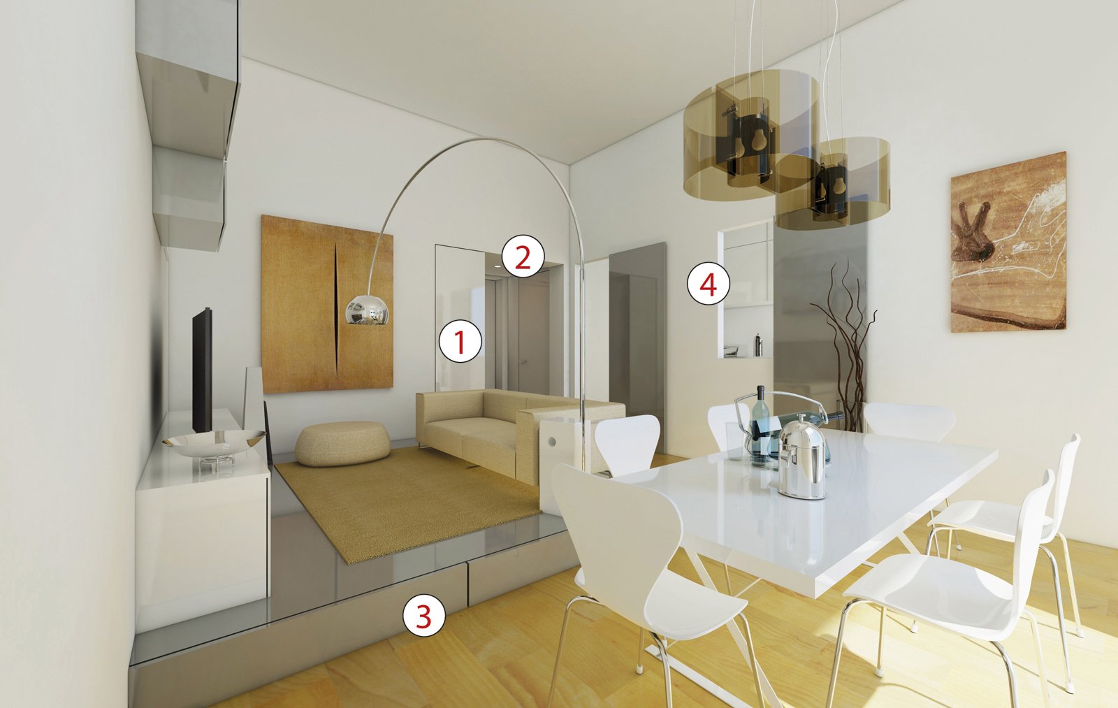 Arredare cucina e soggiorno piccoli: idee per arredare un piccolo ...