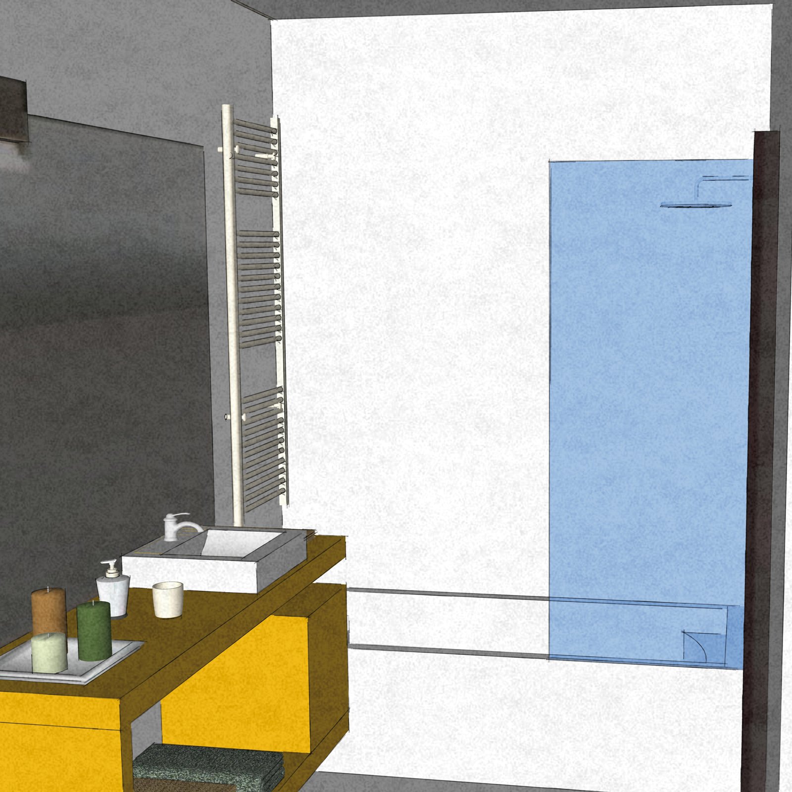 Bagno lungo e stretto con lavatrice: bagno accessori, arredamento ... Creativo bagno Ospiti