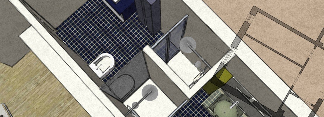 Dal bagno lungo e stretto, ricavarne due cose di casa