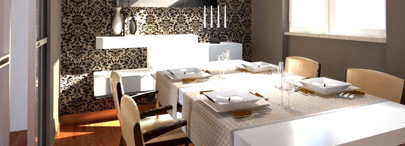 Soggiorno e zona pranzo: a vista, ma divisi cose di casa