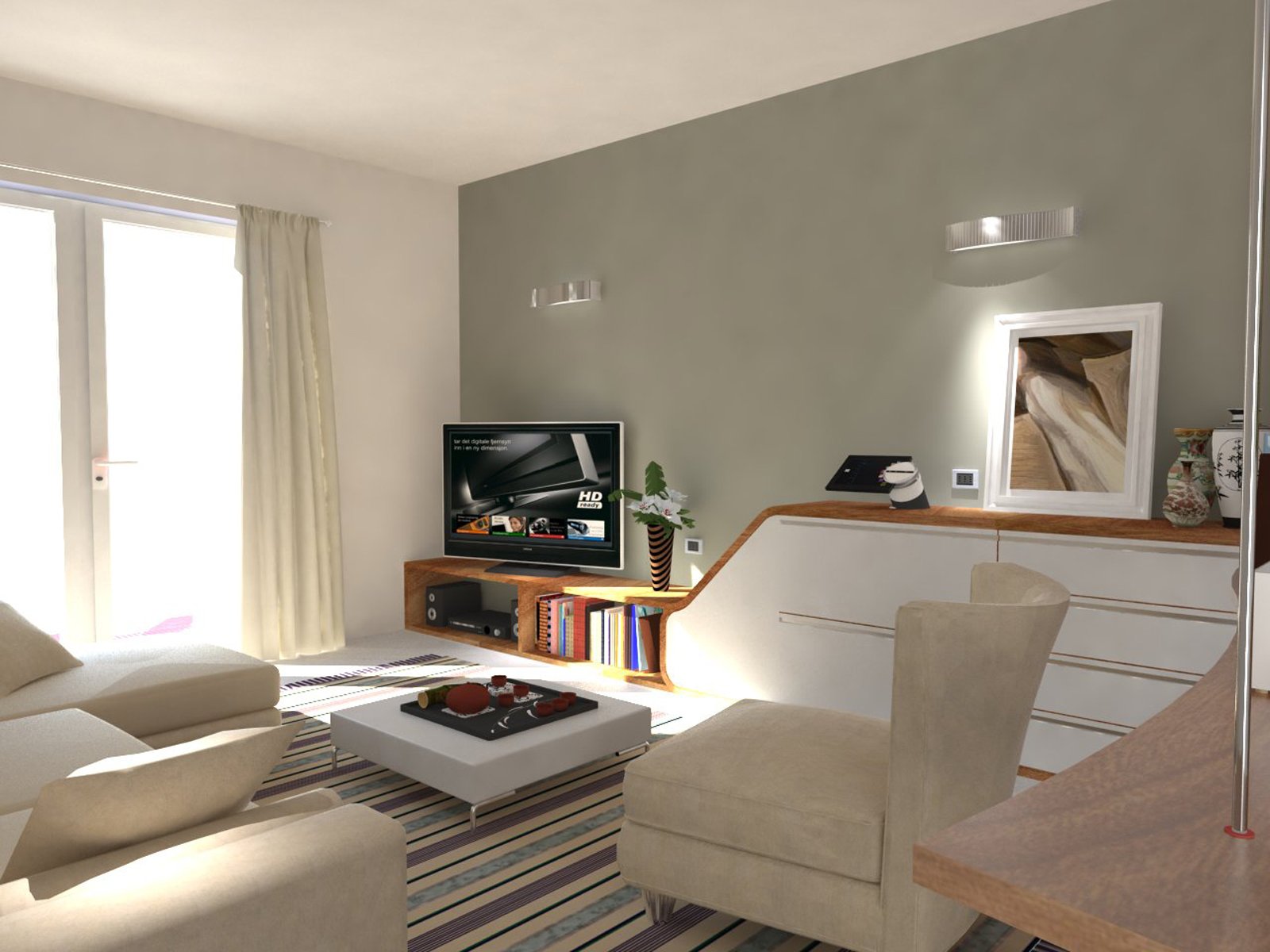 Arredare un salone moderno: arredamento minimal moderno. pareti ...