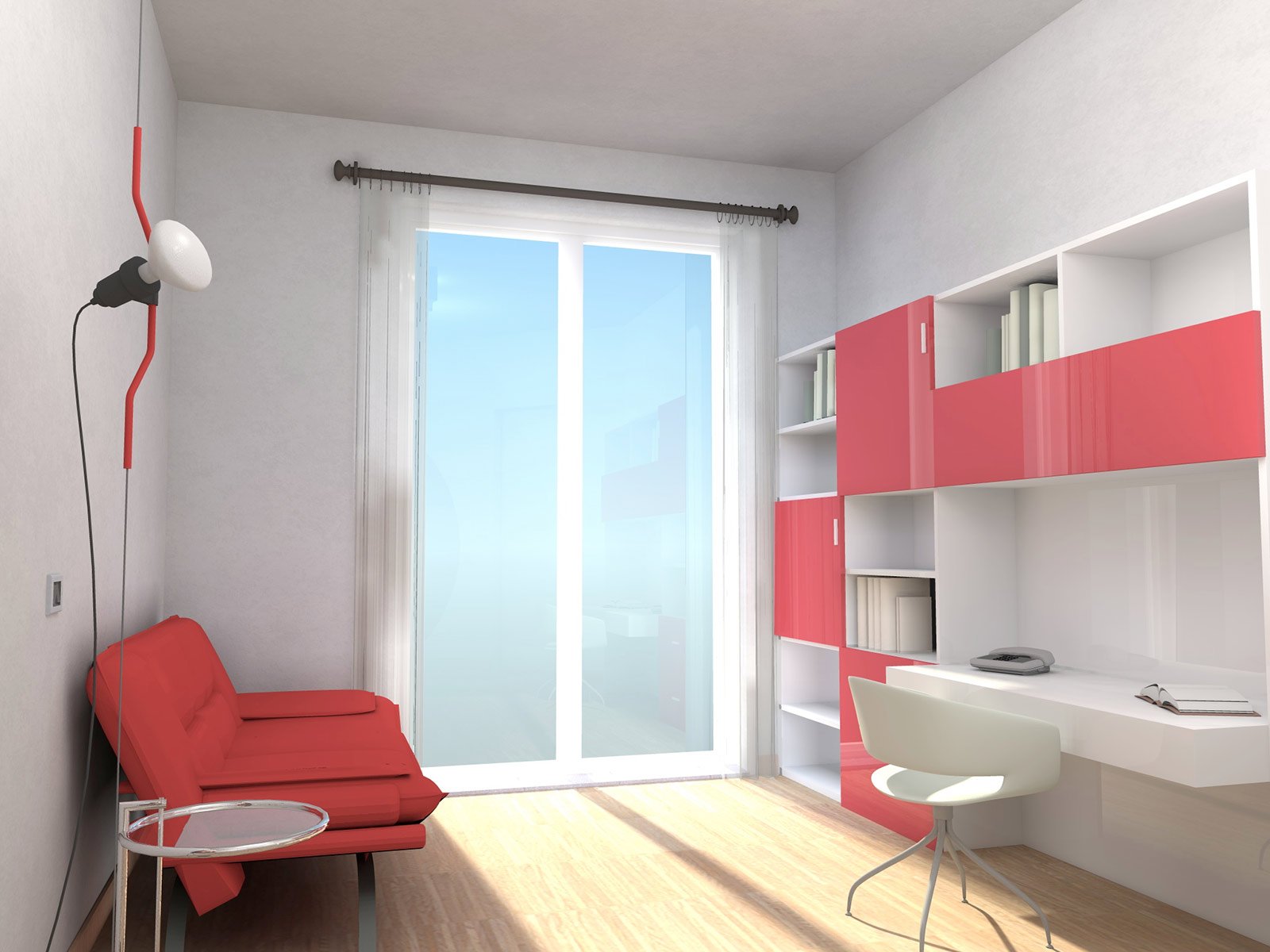 In 80 mq soggiorno più ampio. prima soluzione cose di casa