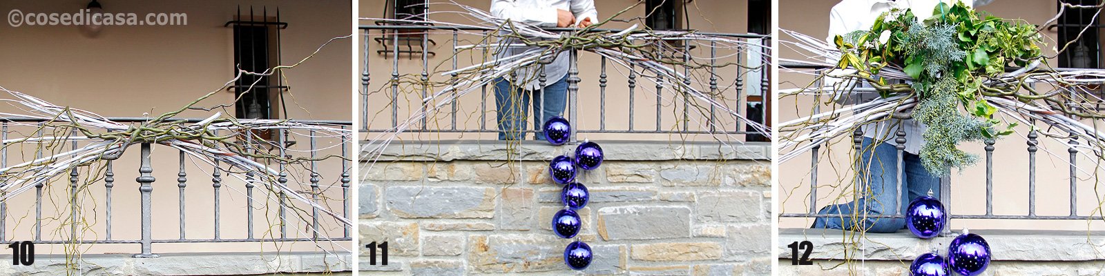 Decorazione natalizia per il balcone cose di casa Decorazione Ringhiera Scala