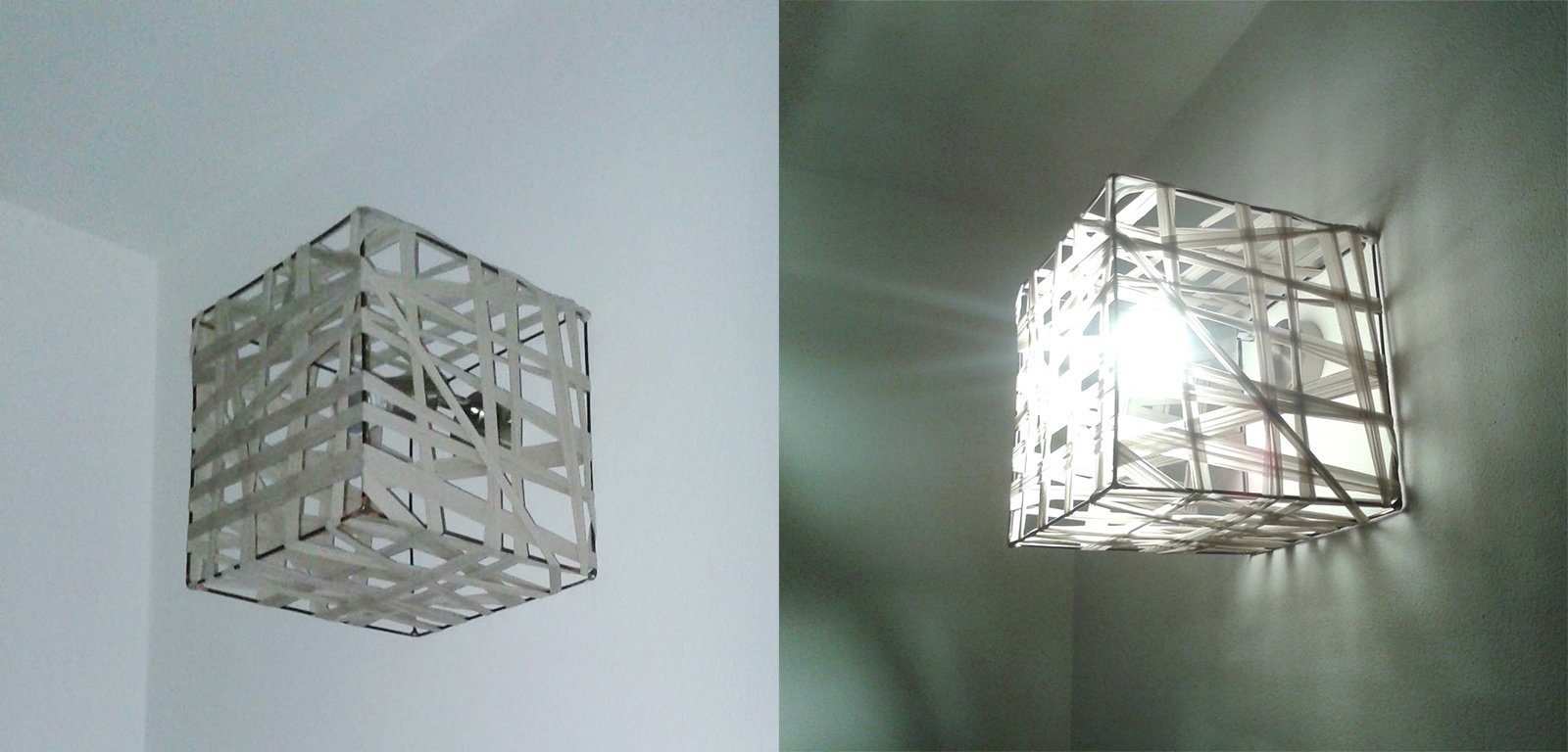 Lampade originali fai da te: letto low cost con la testiera fai da ... A Lampade Fatte decorazione Mano