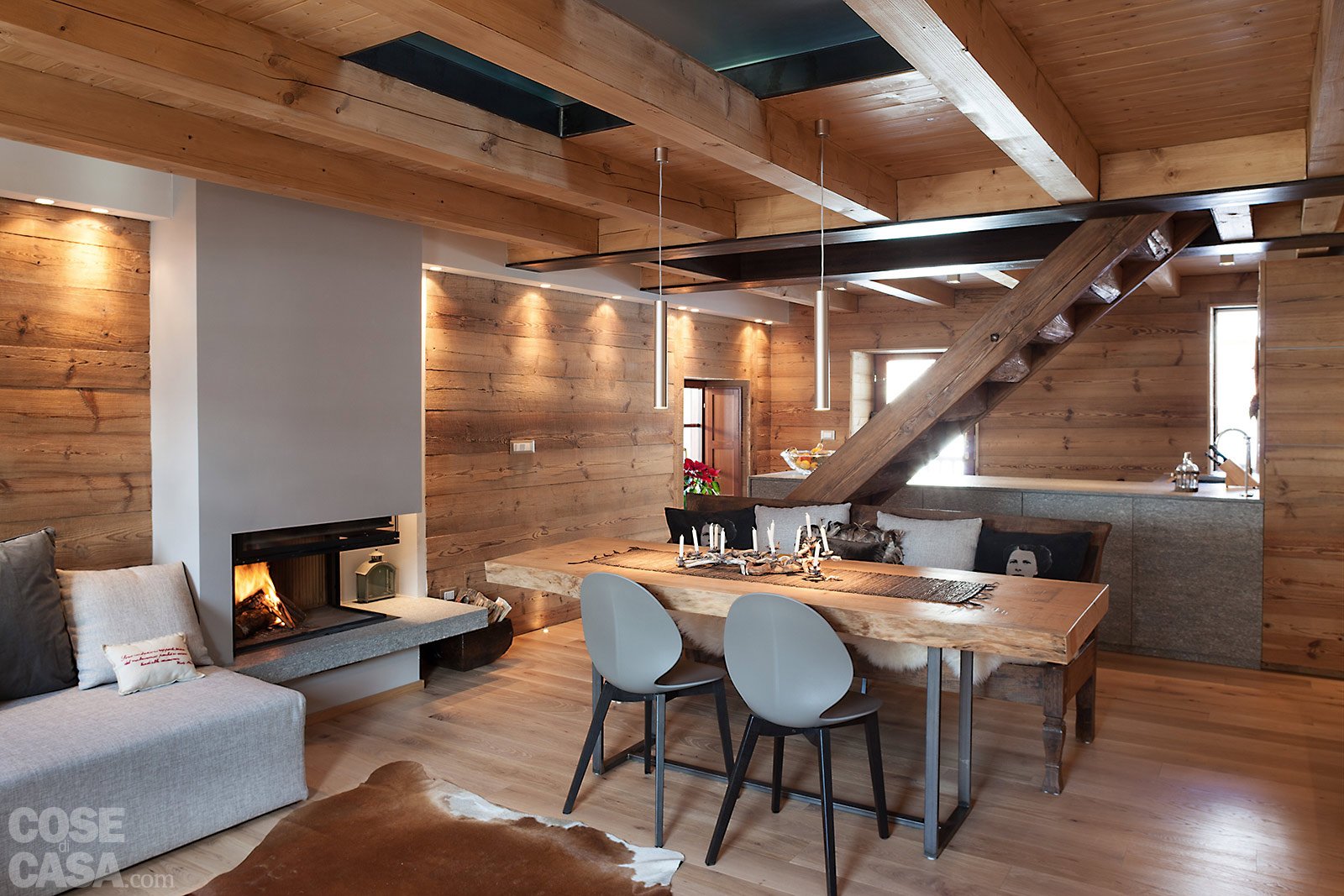 Atmosfera da chalet in una casa moderna cose di casa