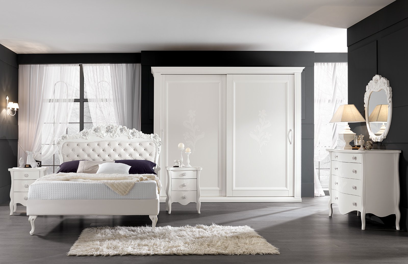 Camera da letto bianco e argento: camera da letto lilla. camera da ... Camere da letto moderne torino