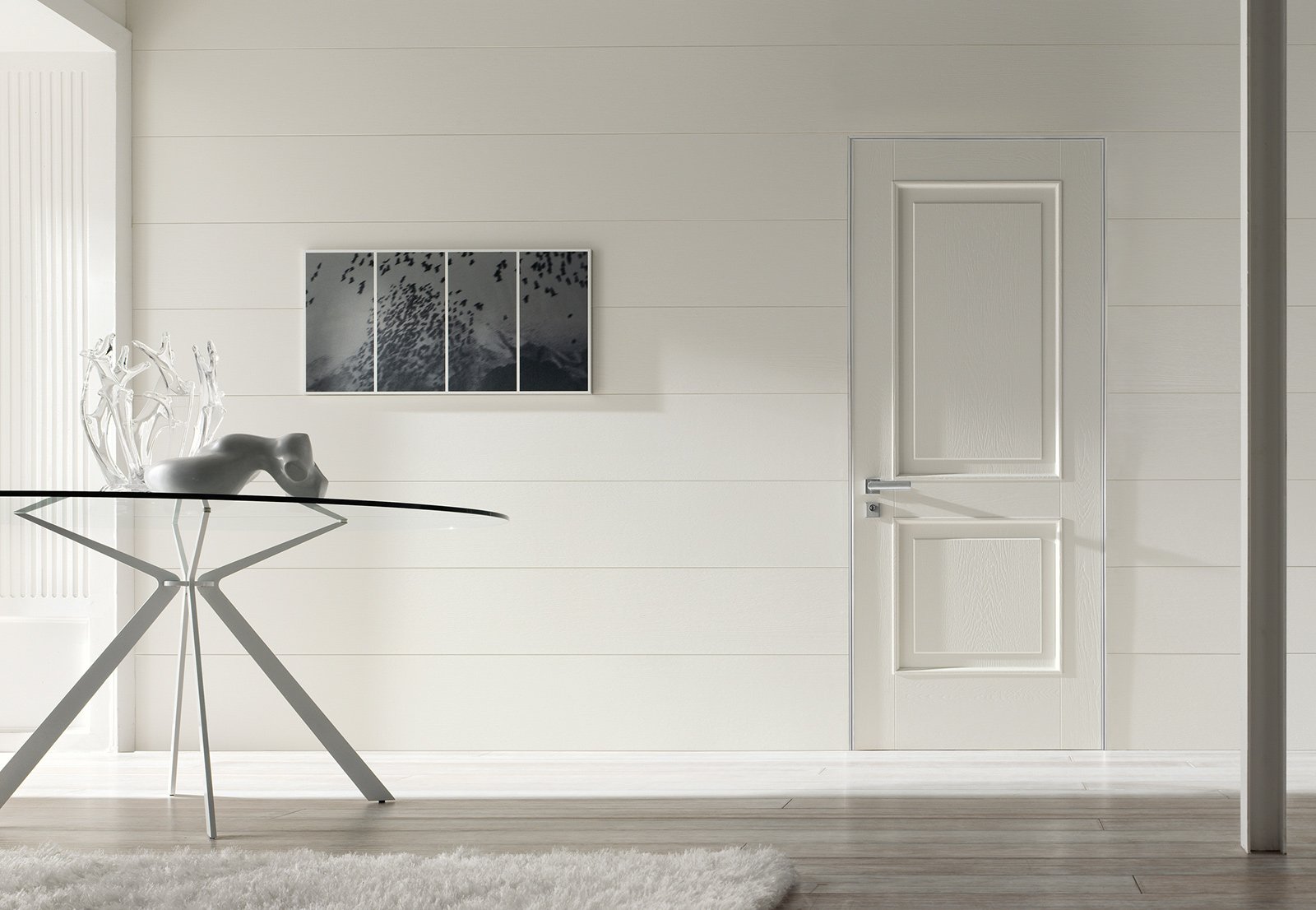 Porte filomuro cose di casa Specchio con cornice bianca
