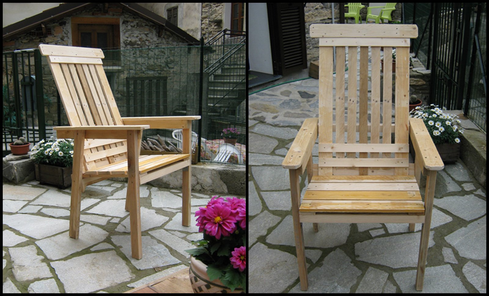 Un set da giardino fatto con materiale di recupero cose di casa