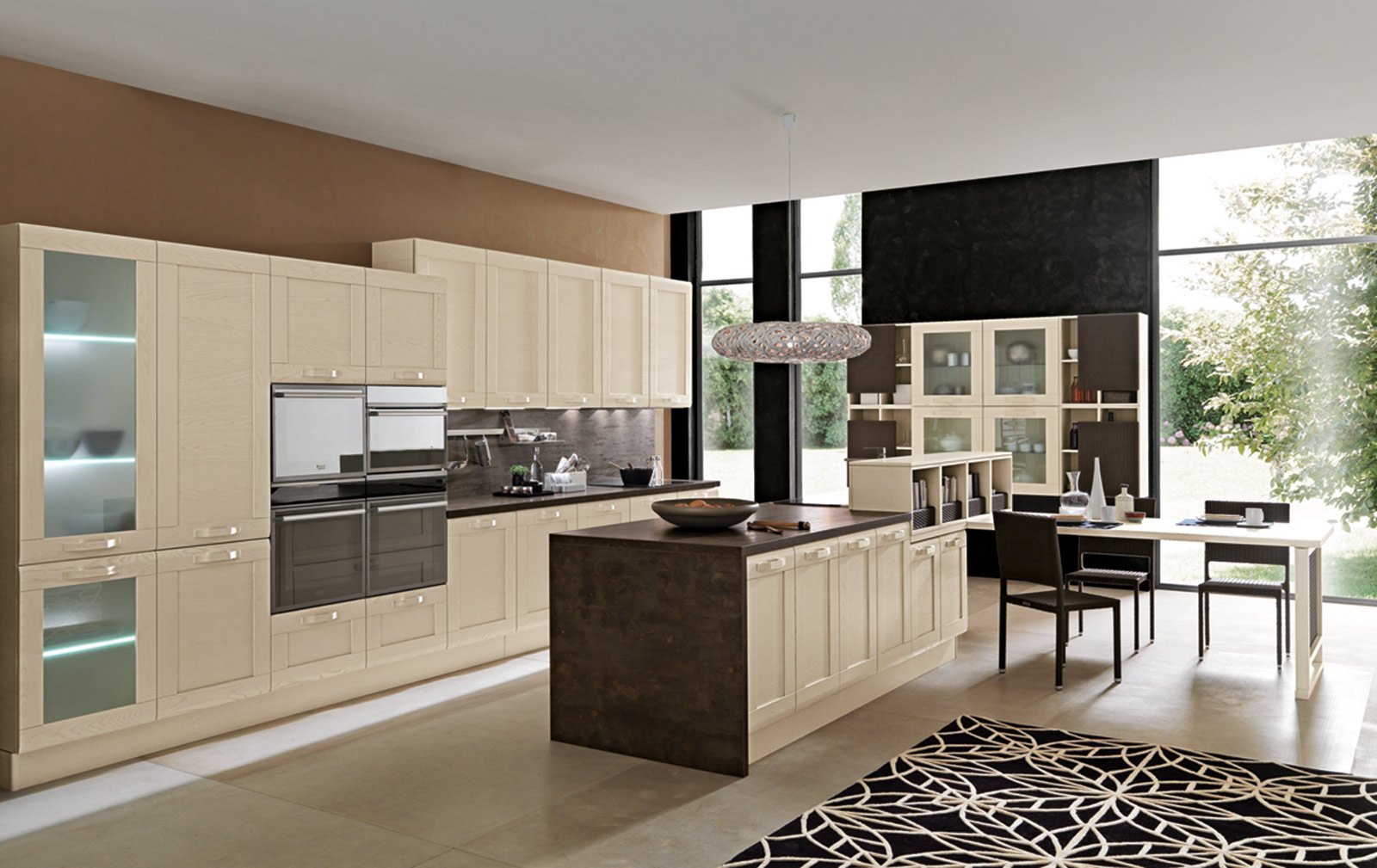 Idee per dividere soggiorno e cucina: open space come dividere ... Separè con betulle