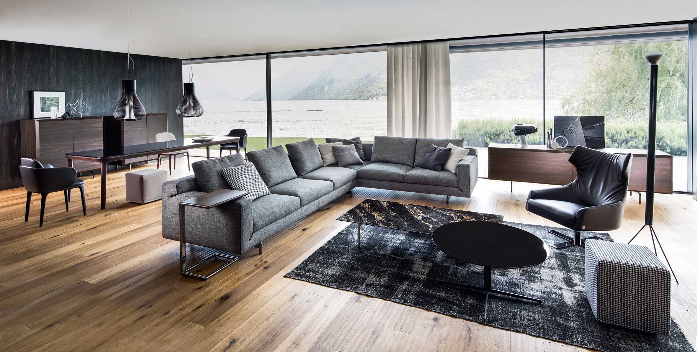 Divano ad angolo grande: grande divano angolare in stile loft di ...