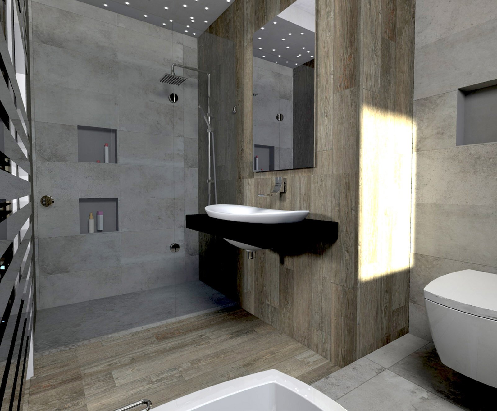 Idee per bagno con doccia: vasca e doccia insieme. idee arredo ... Creativo bagno Ospiti
