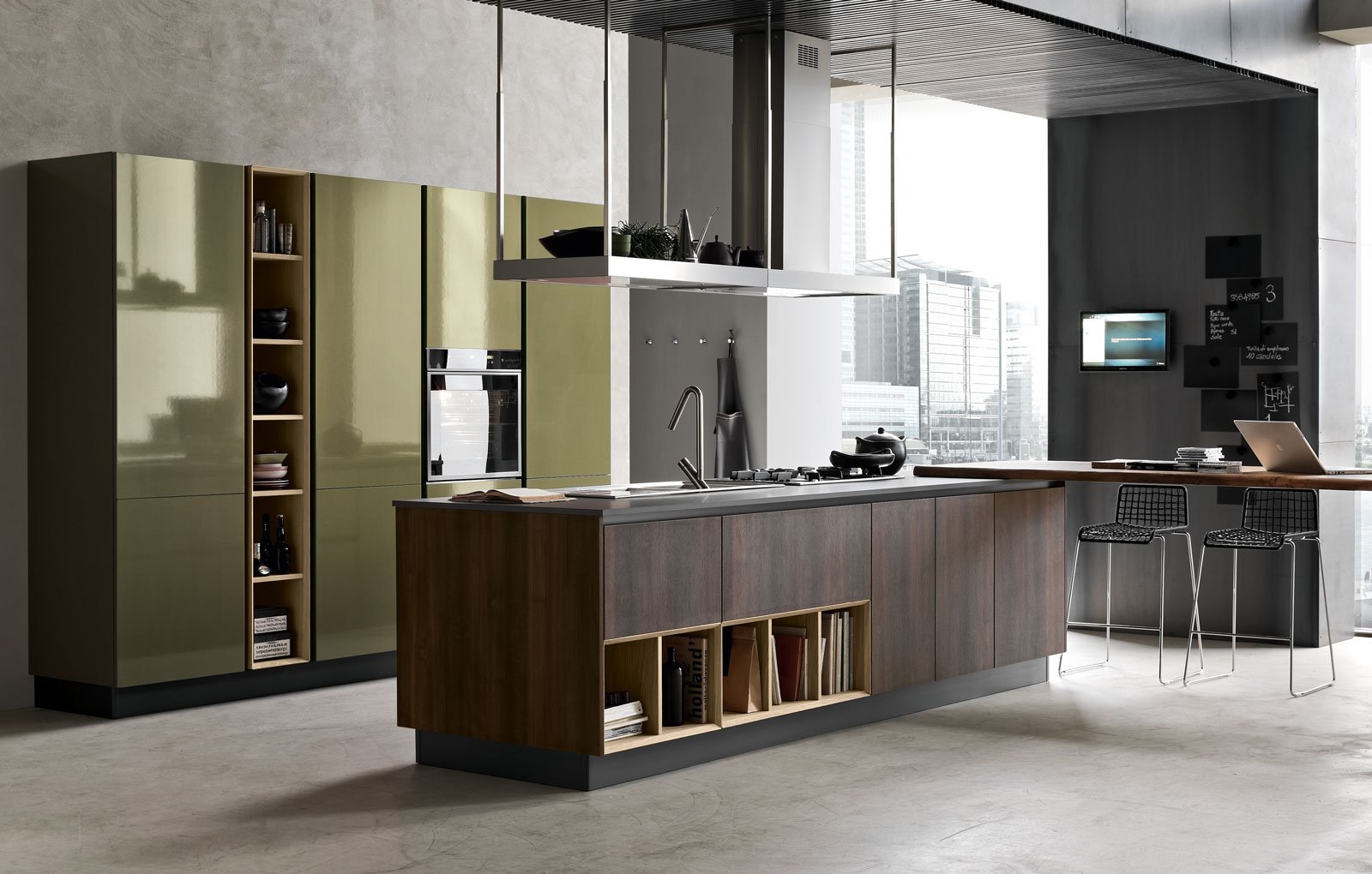 Cucine con armadiature a colonna. per contenere di più cose di casa Armadio frigo da terrazzo
