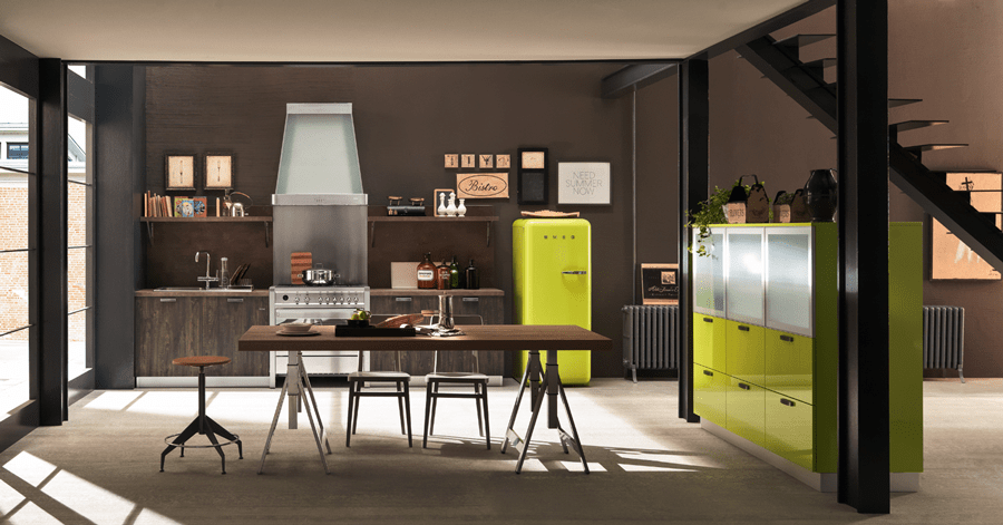 Cucina in muratura moderna verde: cucine in muratura idee che vi ... Cucine strette e lunghe