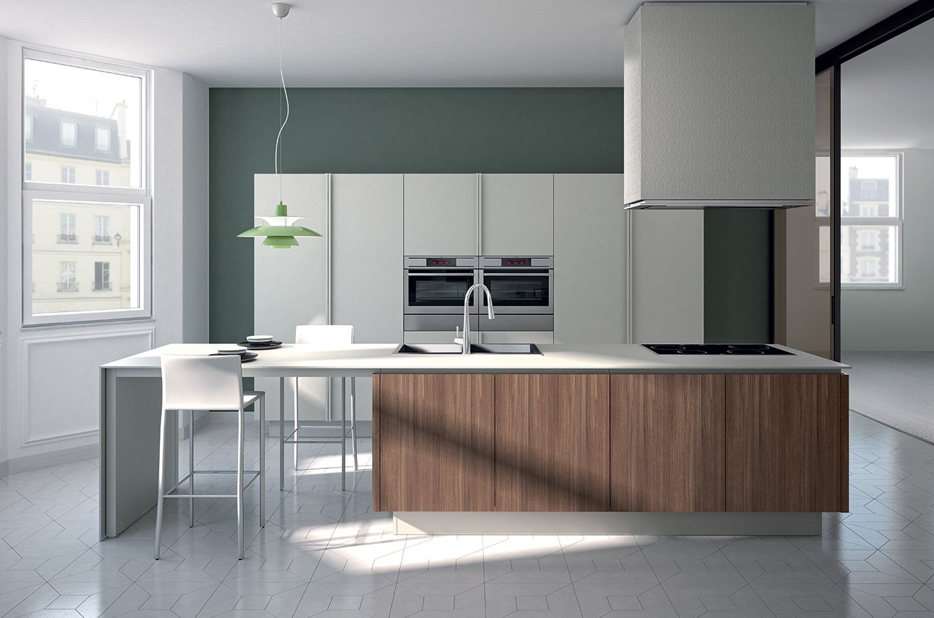 Cucina bianca marrone : cucina bianca e marrone chiaro. cucina ...