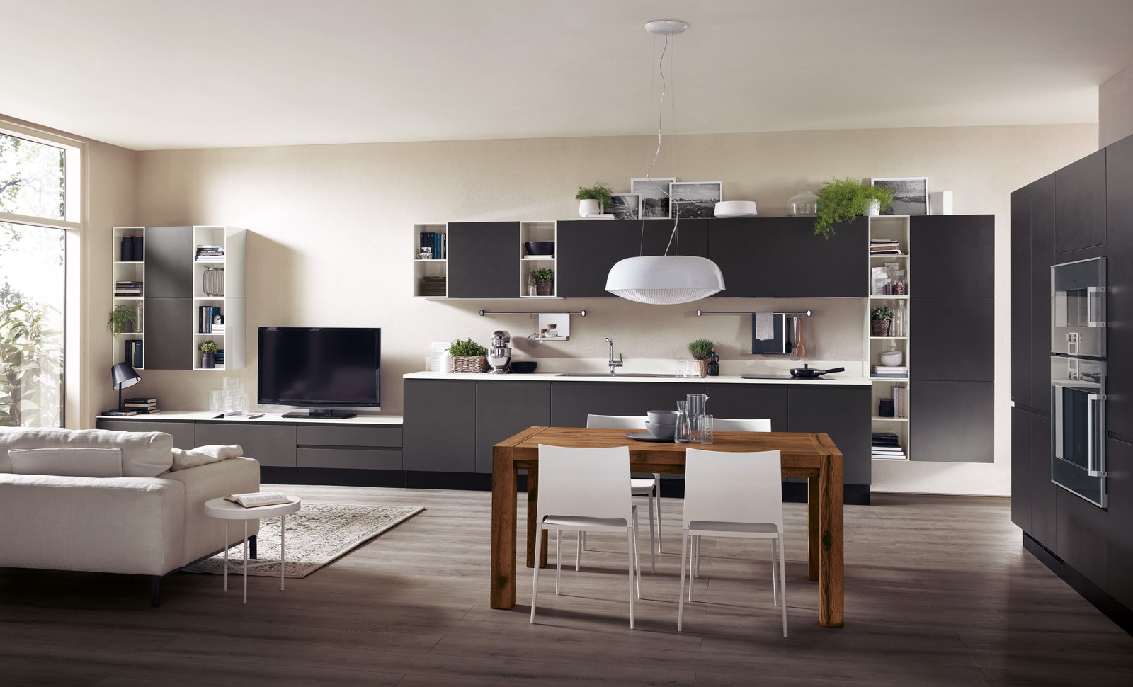 Cucine a vista per il loft, nel soggiorno open space cose di casa