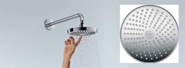 8) Il soffione ha al centro un tasto per modificare il getto d’acqua con la pressione di un dito. Ha 150 ugelli rivestiti in silicone che si puliscono facilmente. Cromo o bianco. Croma Select S di Hansgrohe. www.hansgrohe.it 8) Il soffione ha al centro un tasto per modificare il getto d’acqua con la pressione di un dito. Ha 150 ugelli rivestiti in silicone che si puliscono facilmente. Cromo o bianco. Croma Select S di Hansgrohe. www.hansgrohe.it