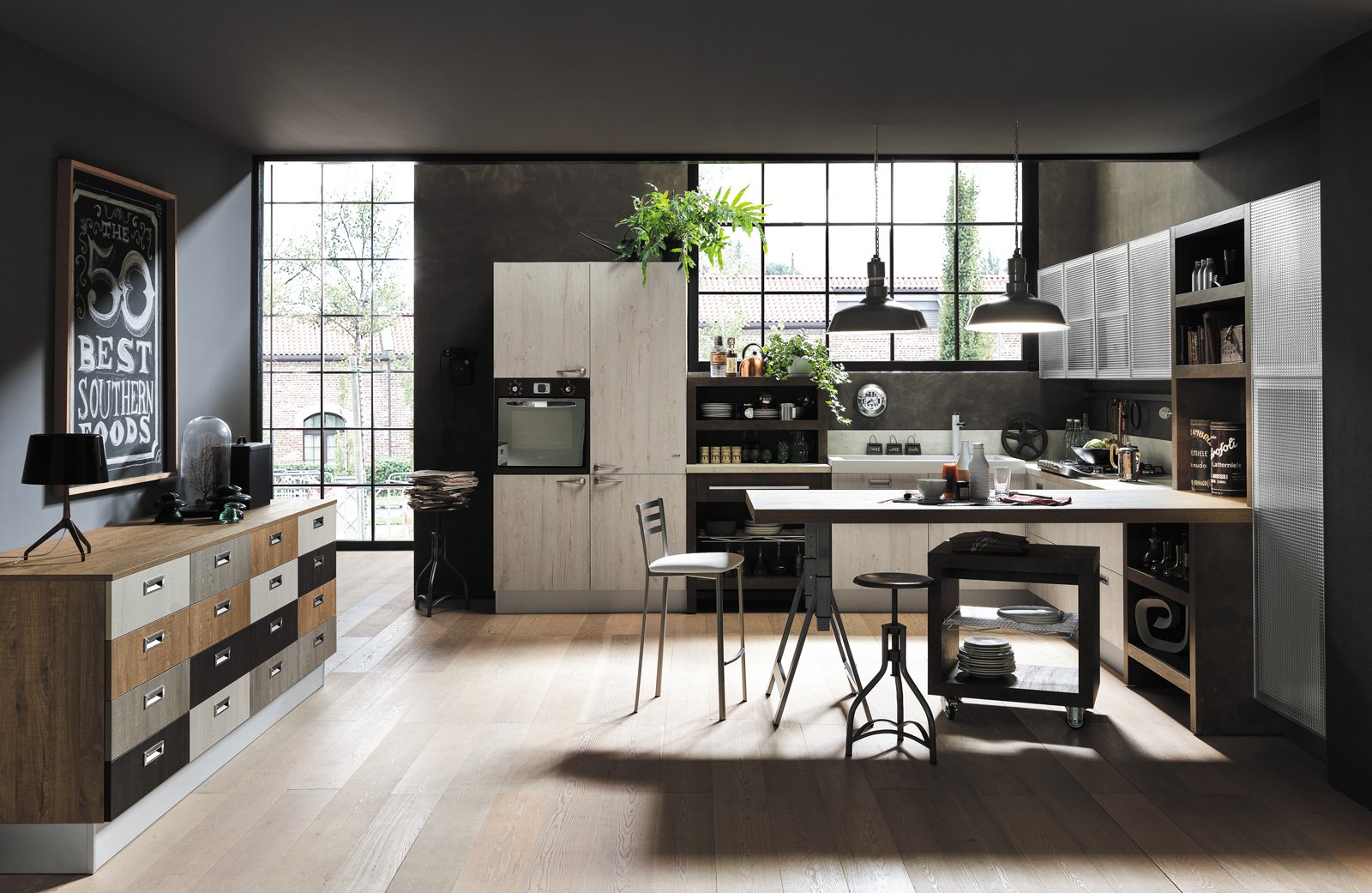 Cucine in stile industriale, materiche e vissute