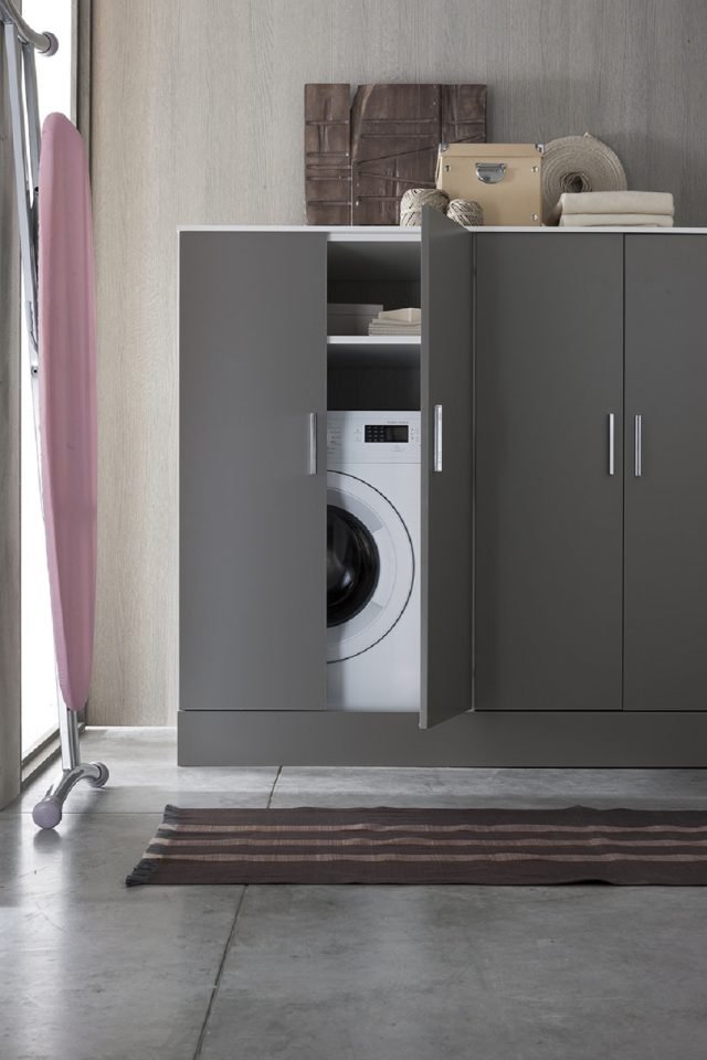 Lavanderia in bagno cose di casa Mobile a colonna per lavatrice e asciugatrice