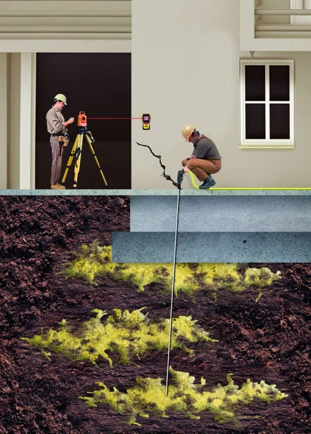 Deep Injections® di Uretek è un metodo per il consolidamento e compattamento dei terreni di fondazione, non invasivo, per strutture quali: edifici storici, capannoni industriali, condomini, ville, piscine, torri, chiese e muri di contenimento. La tecnologia è adatta a terreni sia granulari che coesivi e ad ogni tipologia di fondazione (isolata, nastriforme e a platea) costruita con qualunque materiale. L’intervento prevede iniezioni nel terreno di resina espandente Geoplus®, una resina speciale di ultima generazione concepita per le iniezioni in profondità, proprie del metodo Uretek Deep Injections®. Sviluppata in collaborazione con l’Università di Padova, Geoplus® possiede caratteristiche uniche quali: una pressione di espansione massima superiore a 10.000 kPa, una reazione estremamente rapida, stabile e controllabile ed un modulo elastico simile a quello dei terreni; queste caratteristiche peculiari evitano il trasferimento dei carichi in profondità. Geoplus® è leggera, non appesantisce il terreno e resiste ad una compressione molto superiore a quelle proprie di uno stato tensionale indotto da una struttura sul terreno. www.uretek.it Deep Injections® di Uretek è un metodo per il consolidamento e compattamento dei terreni di fondazione, non invasivo, per strutture quali: edifici storici, capannoni industriali, condomini, ville, piscine, torri, chiese e muri di contenimento. La tecnologia è adatta a terreni sia granulari che coesivi e ad ogni tipologia di fondazione (isolata, nastriforme e a platea) costruita con qualunque materiale. L’intervento prevede iniezioni nel terreno di resina espandente Geoplus®, una resina speciale di ultima generazione concepita per le iniezioni in profondità, proprie del metodo Uretek Deep Injections®. Sviluppata in collaborazione con l’Università di Padova, Geoplus® possiede caratteristiche uniche quali: una pressione di espansione massima superiore a 10.000 kPa, una reazione estremamente rapida, stabile e controllabile ed un modulo elastico simile a quello dei terreni; queste caratteristiche peculiari evitano il trasferimento dei carichi in profondità. Geoplus® è leggera, non appesantisce il terreno e resiste ad una compressione molto superiore a quelle proprie di uno stato tensionale indotto da una struttura sul terreno. www.uretek.it