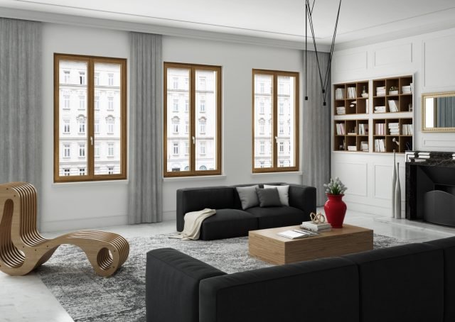 Serramenti modello Prolux Evolution di Oknoplast: disponibili anche in una vasta gamma di rivestimenti in legno. Serramenti modello Prolux Evolution di Oknoplast: disponibili anche in una vasta gamma di rivestimenti in legno.