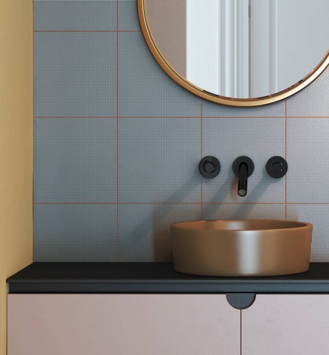 Graph, di Ceramica Vogue, è una collezione di piastrelle rettificate in gres smaltato ingelivo. È disponibile nei formati 50x50 cm, 25x25 cm, 10x25 cm e in 14 tonalità di colori neutri che interpretano diverse sfumature di grigio, tortora, marrone e nero, e in 15 colori accesi. La serie è definita da una micro texture geometrica. Graph, di Ceramica Vogue, è una collezione di piastrelle rettificate in gres smaltato ingelivo. È disponibile nei formati 50x50 cm, 25x25 cm, 10x25 cm e in 14 tonalità di colori neutri che interpretano diverse sfumature di grigio, tortora, marrone e nero, e in 15 colori accesi. La serie è definita da una micro texture geometrica.