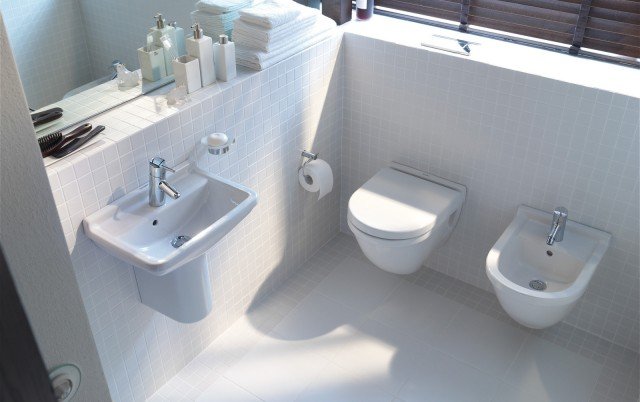 Compact serie Starck 3 di Duravit sono i sanitari sospesi in ceramica che misurano L 36 x P 48,5 cm. Prezzo del vaso completo di sedile 375; prezzo del bidet 225 www.duravit.it Compact serie Starck 3 di Duravit sono i sanitari sospesi in ceramica che misurano L 36 x P 48,5 cm. Prezzo del vaso completo di sedile 375; prezzo del bidet 225 www.duravit.it