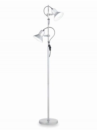lampada Polly PT 2 Argento di Ideal Lux in metallo cromato o smaltato orientabile lampada Polly PT 2 Argento di Ideal Lux in metallo cromato o smaltato orientabile