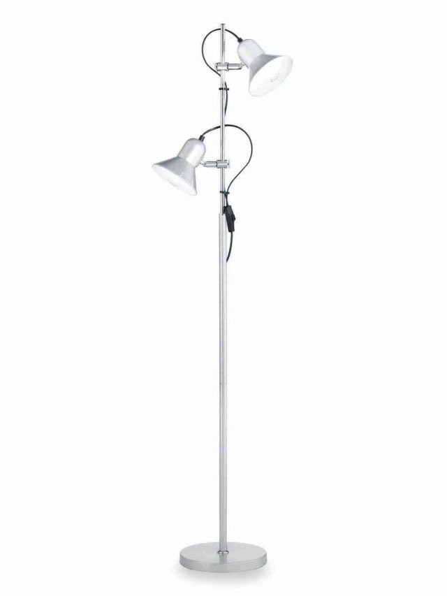 lampada Polly PT 2 Argento di Ideal Lux in metallo cromato o smaltato orientabile lampada Polly PT 2 Argento di Ideal Lux in metallo cromato o smaltato orientabile