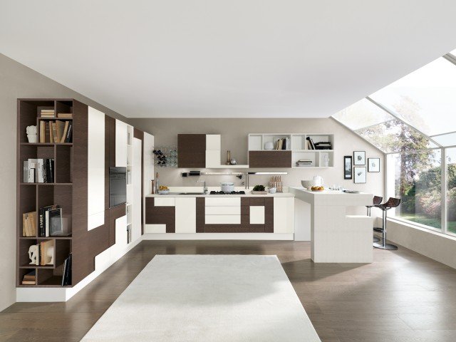 cucina Creativa di Lube banco snack in laminato Unicolor bianco neve opaco cucina Creativa di Lube banco snack in laminato Unicolor bianco neve opaco