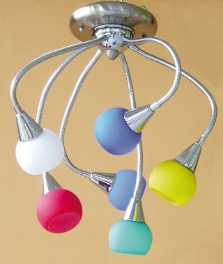 lampadario Linea Pollicino di Mondo Convenienza in alluminio e vetro colorato orientabile lampadario Linea Pollicino di Mondo Convenienza in alluminio e vetro colorato orientabile