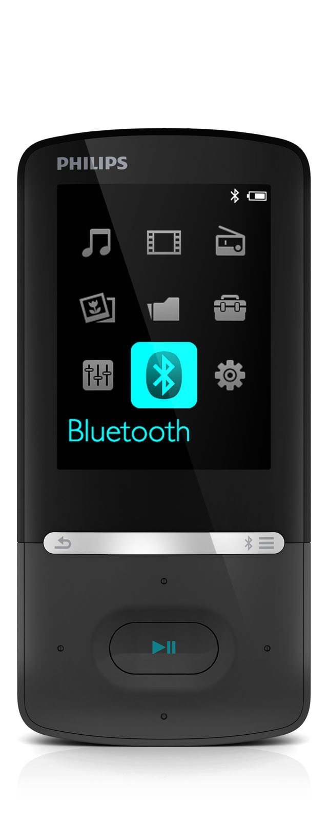 Il lettore MP4 GoGear Azure SA5AZU04FK da 4 GB con FullSound™ include sistema Bluetooth® per la connessione wireless ai dispositivi audio. Con display a colori da 5,6 cm/2,2", visualizza e organizza i file multimediali come sul PC. È dotato di programma Songbird per gestire la musica. Misura L 5,1 x P 1 x H 9,3 cm. Prezzo 79,99 euro. www.philips.it Il lettore MP4 GoGear Azure SA5AZU04FK da 4 GB con FullSound™ include sistema Bluetooth® per la connessione wireless ai dispositivi audio. Con display a colori da 5,6 cm/2,2", visualizza e organizza i file multimediali come sul PC. È dotato di programma Songbird per gestire la musica. Misura L 5,1 x P 1 x H 9,3 cm. Prezzo 79,99 euro. www.philips.it