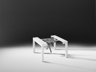 Il sistema di apertura semiautomatico, con meccanismi di allungo in alluminio, consente la scomparsa delle gambe centrali, utilizzate soltanto per allunghe oltre i 2 metri. Il sistema di apertura semiautomatico, con meccanismi di allungo in alluminio, consente la scomparsa delle gambe centrali, utilizzate soltanto per allunghe oltre i 2 metri.