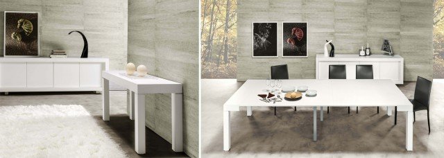 P300, la console-tavolo di Riflessi presenta una gamma ampia di finiture tutte ecologiche: impiallacciato noce canaletto, ciliegio, rovere affumicato, rovere tinto wengè, grigio, cenere, naturale, bianco, tabacco e nero, oltre a tutti i colori della scala RAL. Una console di 50 cm si trasforma in un tavolo che può raggiungere lunghezza massima di 3 metri. Nelle dimensioni L 130 - P 50/300, H 76 cm, laccato bianco opaco o rovere tinto; prezzo 2.880 www.riflessisrl.it P300, la console-tavolo di Riflessi presenta una gamma ampia di finiture tutte ecologiche: impiallacciato noce canaletto, ciliegio, rovere affumicato, rovere tinto wengè, grigio, cenere, naturale, bianco, tabacco e nero, oltre a tutti i colori della scala RAL. Una console di 50 cm si trasforma in un tavolo che può raggiungere lunghezza massima di 3 metri. Nelle dimensioni L 130 - P 50/300, H 76 cm, laccato bianco opaco o rovere tinto; prezzo 2.880 www.riflessisrl.it