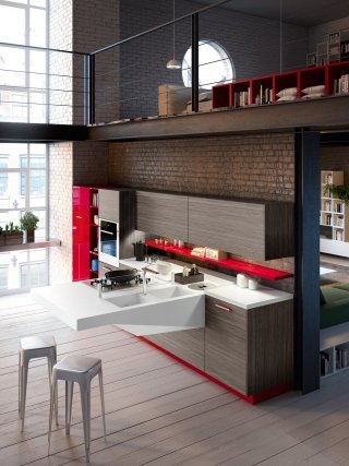 piano di lavoro cucina Board di Snaidero in Corian® piano di lavoro cucina Board di Snaidero in Corian®