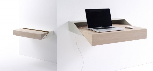 Desk Box è un sorprendente e pratico tavolo pensile che è anche un contenitore. Da aperto è una piccola postazione di lavoro, elegante e funzionale anche se ridotta, e quando non serve può essere richiuso con una semplice pressione, in modo da formare un piano uniforme. Firmato dallo studio Raw Edges per l’azienda olandese Arco. Realizzato in rovere massello e acciaio con finitura di vernice epossidica. Su richiesta, può essere realizzato con altri tipi di legno e finiture in colori laccati. Misura L 80 x P 40/60 x H 13 cm. Prezzo 835 euro. www.arco.nl Desk Box è un sorprendente e pratico tavolo pensile che è anche un contenitore. Da aperto è una piccola postazione di lavoro, elegante e funzionale anche se ridotta, e quando non serve può essere richiuso con una semplice pressione, in modo da formare un piano uniforme. Firmato dallo studio Raw Edges per l’azienda olandese Arco. Realizzato in rovere massello e acciaio con finitura di vernice epossidica. Su richiesta, può essere realizzato con altri tipi di legno e finiture in colori laccati. Misura L 80 x P 40/60 x H 13 cm. Prezzo 835 euro. www.arco.nl