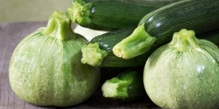 zucchine crude e zucchine rotonde crude