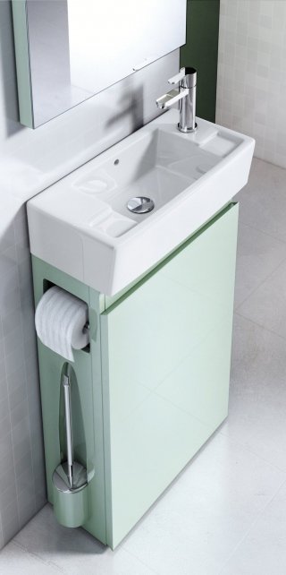 mobile sottolavabo ALLinONE di Aquacabinets by Regia in mdf e colore verde acquamarina mobile sottolavabo ALLinONE di Aquacabinets by Regia in mdf e colore verde acquamarina