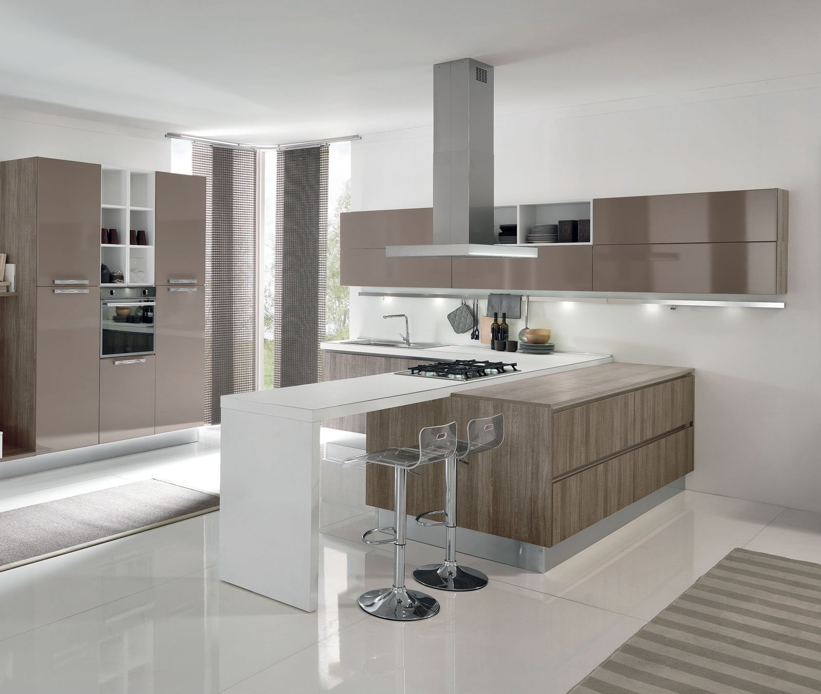 Cucine per piccoli spazi. affordable la cucina del progetto la ... Cucine con isola piccoli spazi