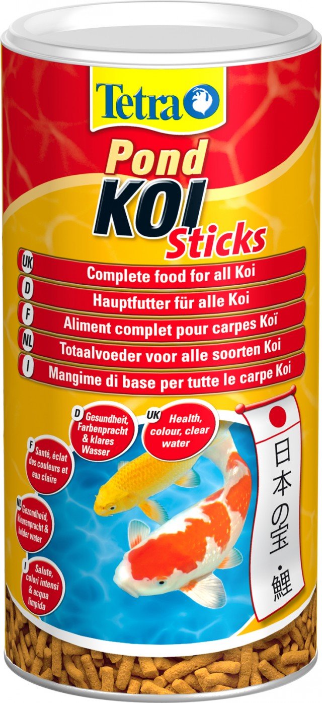 Pond KOI Sticks di Tetra è il mangime premium completo in forma di stick galleggianti, sviluppato specificamente per garantire una dieta sana e bilanciata alle carpe Koi. Confezione da 1 litro, prezzo 6,30 euro - www.tetraitalia.it Pond KOI Sticks di Tetra è il mangime premium completo in forma di stick galleggianti, sviluppato specificamente per garantire una dieta sana e bilanciata alle carpe Koi. Confezione da 1 litro, prezzo 6,30 euro - www.tetraitalia.it