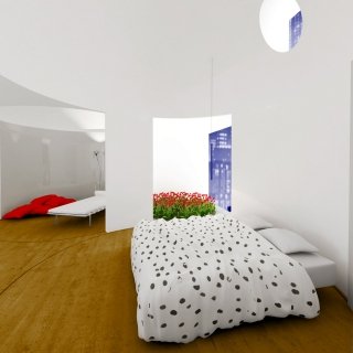 arredamentocamera punta su un letto sommier, utilizzabile come seduta e cabina armadio arredamentocamera punta su un letto sommier, utilizzabile come seduta e cabina armadio