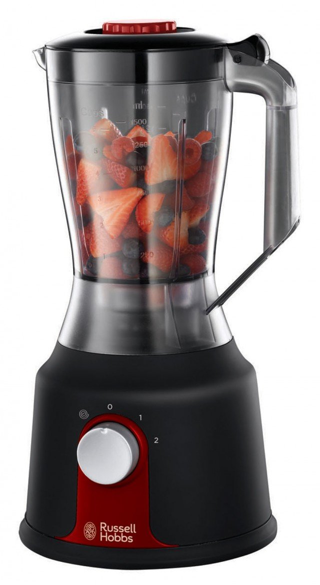 Il frullatore Desire di Russell Hobbs con bicchiere di plastica da 1,5 litri, con coperchio a molla, due impostazioni di velocità e funzione pulse, un sistema a quattro lame in acciaio inox con bordo seghettato per un taglio più efficiente. Ha potenza di 750 watt. Prezzo 50 euro. www.russellhobbs.it Il frullatore Desire di Russell Hobbs con bicchiere di plastica da 1,5 litri, con coperchio a molla, due impostazioni di velocità e funzione pulse, un sistema a quattro lame in acciaio inox con bordo seghettato per un taglio più efficiente. Ha potenza di 750 watt. Prezzo 50 euro. www.russellhobbs.it