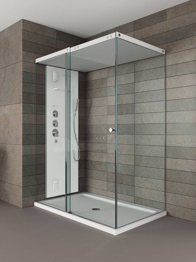 Il box doccia Light di Teuco con tetto e piatto in Duralight® ha colonna per vapore, getti effetto raining e a cascata. Misura 120 x 80 cm. Prezzo 9.252 euro. www.teuco.it Il box doccia Light di Teuco con tetto e piatto in Duralight® ha colonna per vapore, getti effetto raining e a cascata. Misura 120 x 80 cm. Prezzo 9.252 euro. www.teuco.it