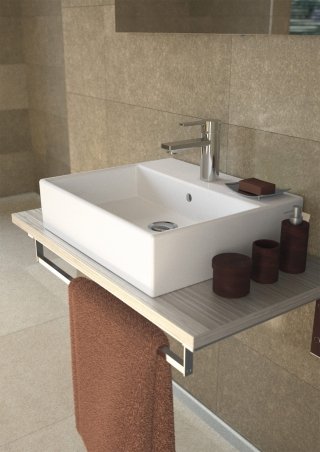 lavandino con troppopieno in ceramica bianca Strada di Ideal Standard versione squadrata lavandino con troppopieno in ceramica bianca Strada di Ideal Standard versione squadrata