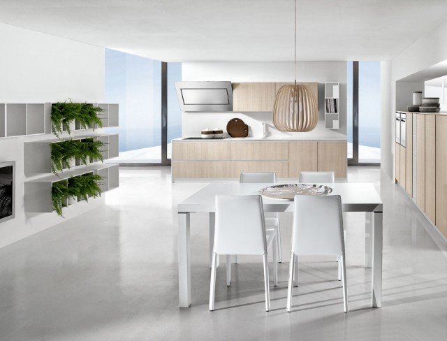 cucina Petra di Arredo 3 con ante in laminato finitura tranché nella versione sabbia e sistema a gola bianca cucina Petra di Arredo 3 con ante in laminato finitura tranché nella versione sabbia e sistema a gola bianca