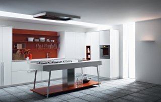 cucina Kalea di Cesar colorata proposta in versione con bancone Clarion cucina Kalea di Cesar colorata proposta in versione con bancone Clarion