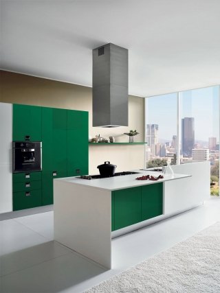 cucina con ante verdi in laminato Penelope di Aran Cucine cucina con ante verdi in laminato Penelope di Aran Cucine