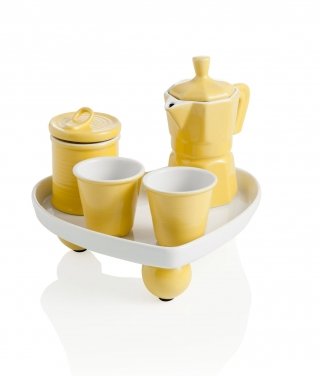 Coffee set in ceramica gialla di Brandani Coffee set in ceramica gialla di Brandani