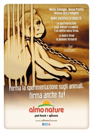 petizione contro sperimentazione animale almo nature