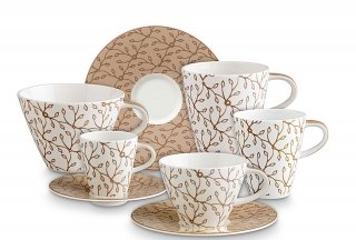 tazze della collezione Caffè Club Floral di Villeroy & Boch colorazione caramel tazze della collezione Caffè Club Floral di Villeroy & Boch colorazione caramel