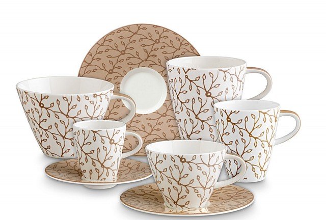 tazze della collezione Caffè Club Floral di Villeroy & Boch colorazione caramel tazze della collezione Caffè Club Floral di Villeroy & Boch colorazione caramel